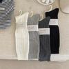 Solid Color Simple and Versatile Women's Calf Socks with Vertical Stripes for Slimming. Pile Pile Socks