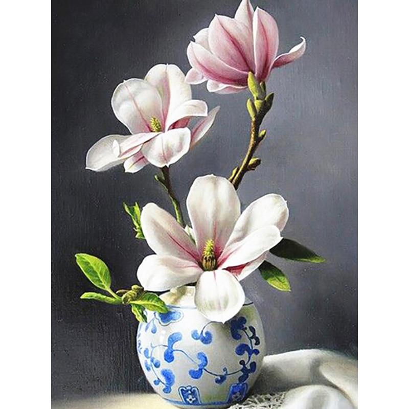 

5D DIY Алмазная картина Набор Красивая ваза Алмазная вышивка Стразы Украшения для дома Round 20x30cm