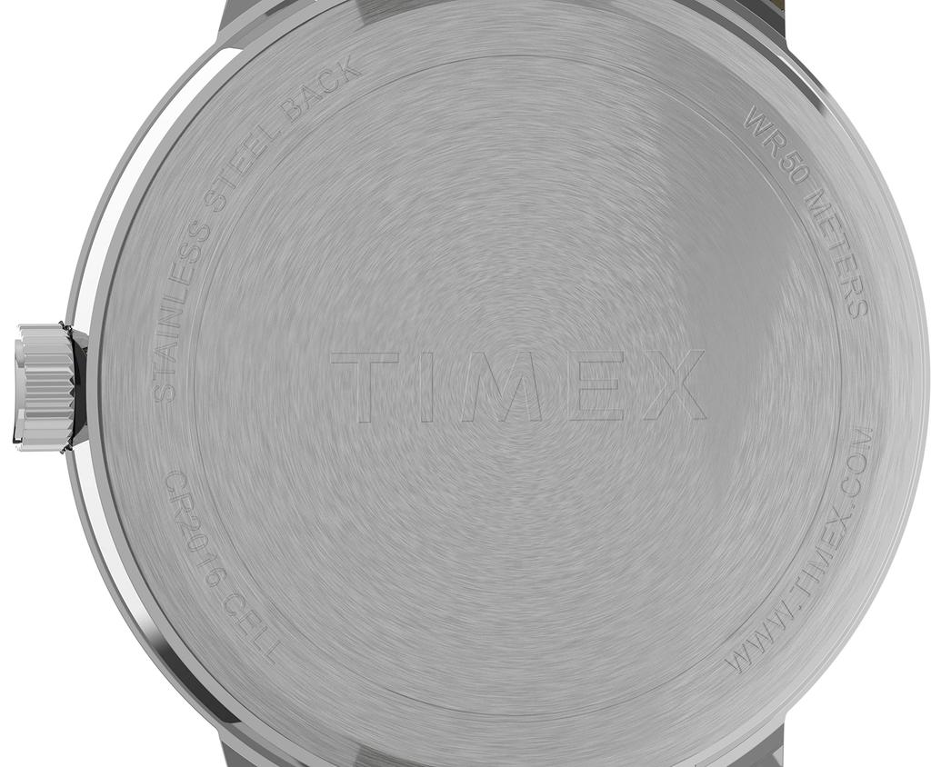 TIMEX Easy Reader Date Full Size Leather Strap Timex Easy Reader Watch Watch, Black/Silver Tone/Black, 43mm, Men's