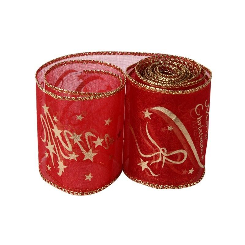 2 Pezzi Nastro Organza Natale DIY Nastri Decorazioni Albero di Natale per Casa Forniture Festa Festiva
