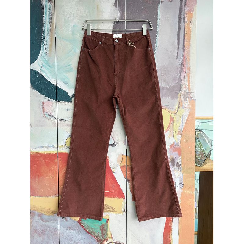 Foreign Trade Original Order RVC * a American Vintage High Waist Stretch Slimming Slim Fit Corduroy Trumpet Pants Two Colors 1521 B1