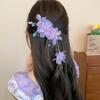 Fairy Chiffon Pearl Flower Tassel Hair Clip - Vacation Style Duckbill Bangs Accessory