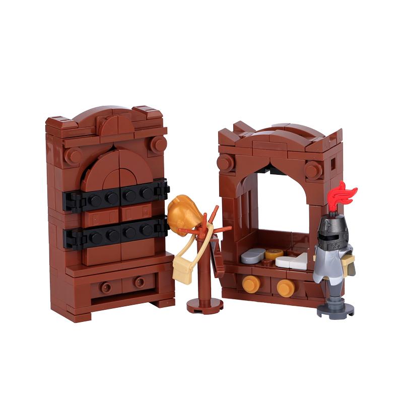 Medieval MOC Scene Building Block House Bedroom Table Furniture Kitchen Knight Bricks Small Particle Assembly Educational Toys