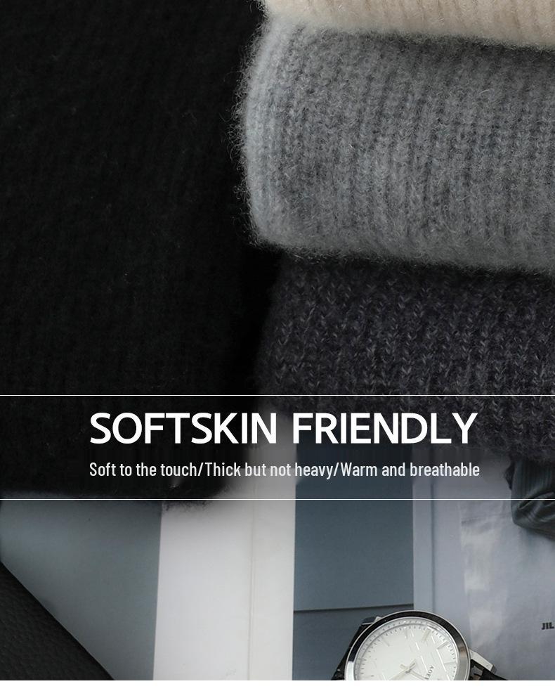 Men's Double-Ply Pure Wool High Neck Zipper Cardigan - Thickened Loose Casual Knit Sweater for Autumn and Winter.