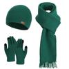 3 Piece Set Knit Beanie Hat Soft Plush Material Windproof Beanies Cap Hat Scarf Gloves Set  For Men