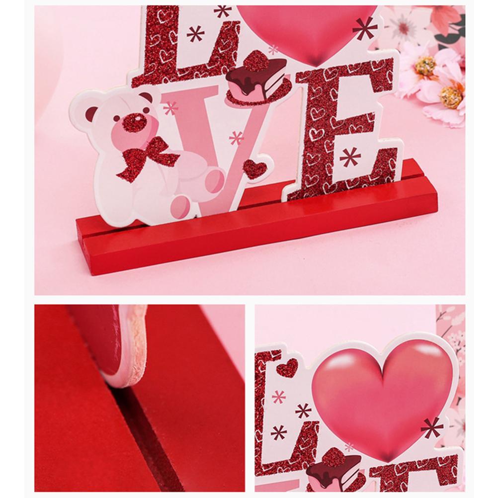 Walentynki Drewniany Dekor Stołu Ozdoby na Biurko Dekoracja Szczęśliwych Walentynek Miłość Drewniana Ozdoba Rękodzielnicza