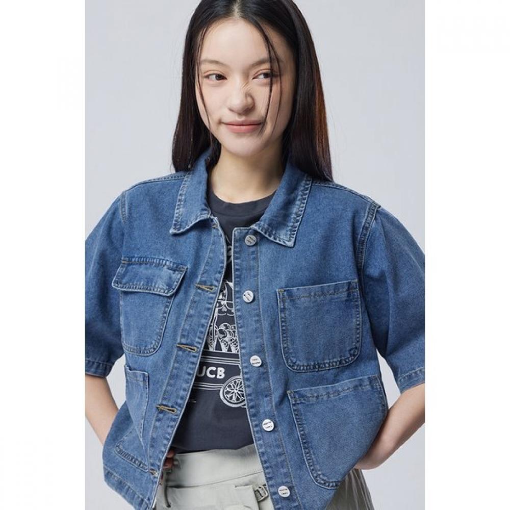 Benetton Embroidered Pocket Denim Jacket Bajpe1631