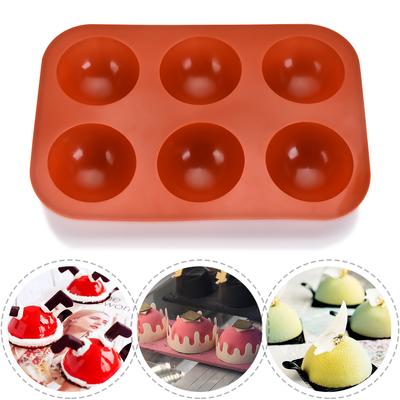 Halbkugel-Silikonform zum Backen mit 6 Löchern, Halbkugelform zur Herstellung runder heißer Schokoladenbomben, Kuchen, Gelee, Kuppel, Mousse-Werkzeuge