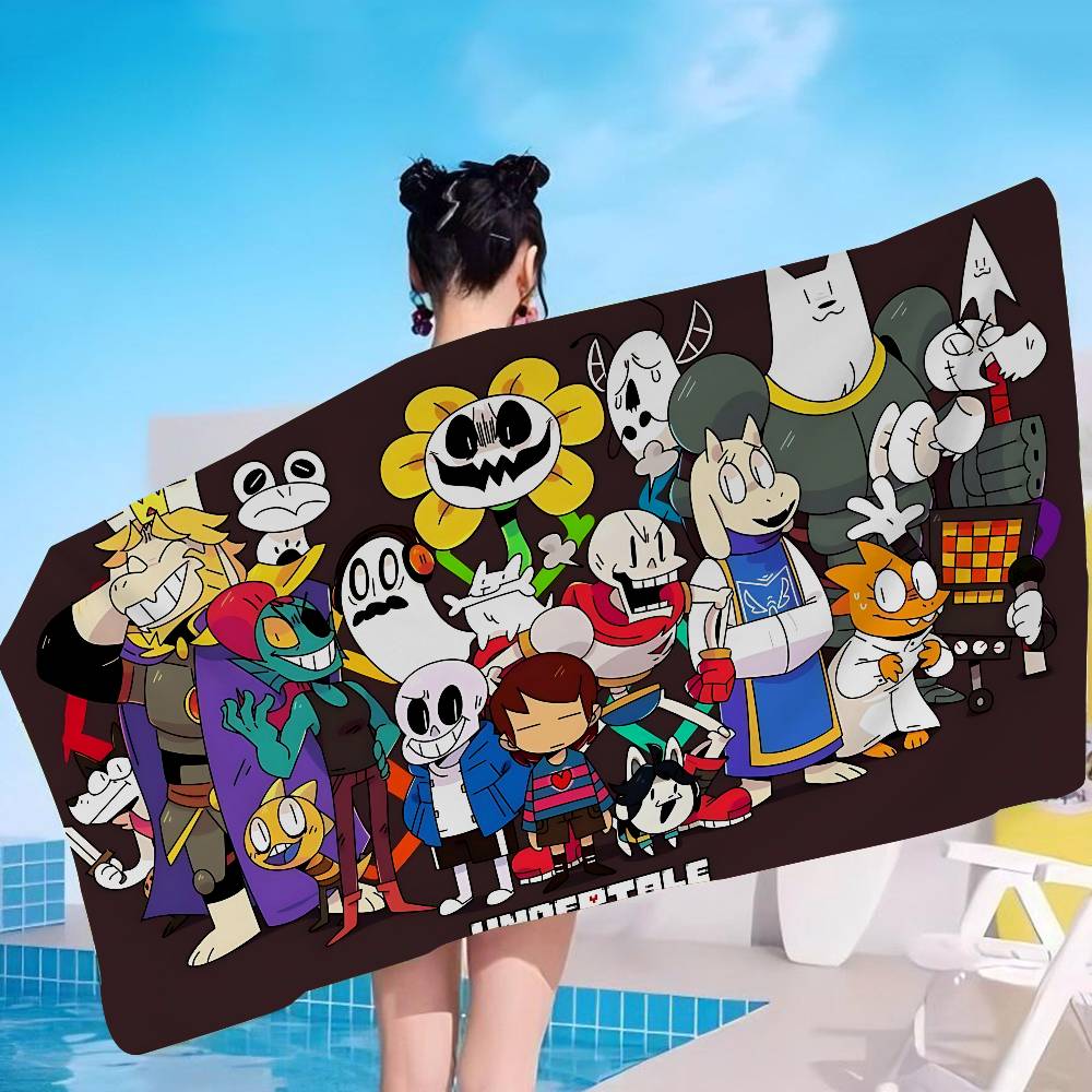 U-Undertale Anime Microfiber Blanket Quick Drying Beach Towels Oversized Printing Super Absorbent Pool Towel Blanket
