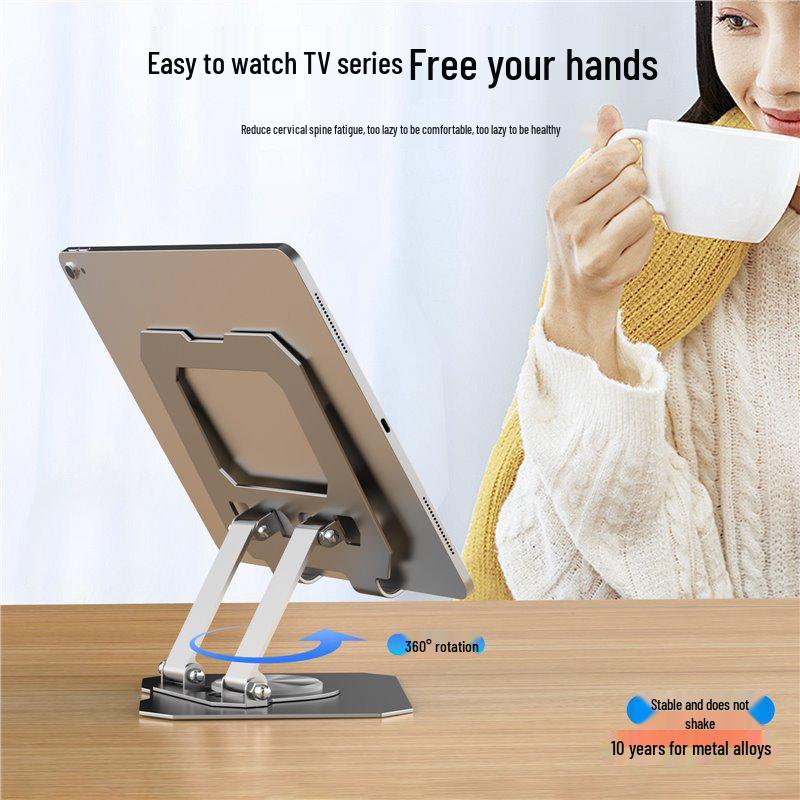 All-Metal Rotating Laptop & Tablet Stand with Cooling Base