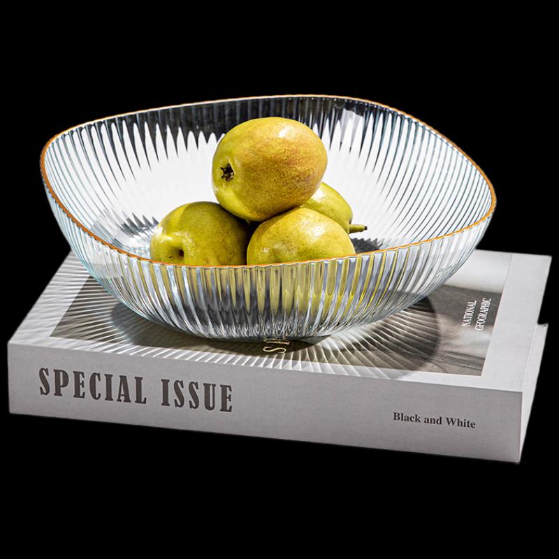 Minimalist Gold Rim Plastic Fruit & Snack Plate