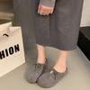 Retro and versatile 2025 autumn new bow one-pedal soft-soled half-slippers flat-bottomed Boken bag head slippers women