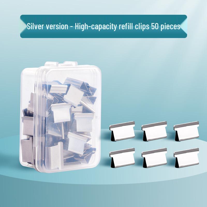 

Transparent Long Tail Paper Push Clip & High-Value Stapler Clip Set for File and Roll Paper Storage