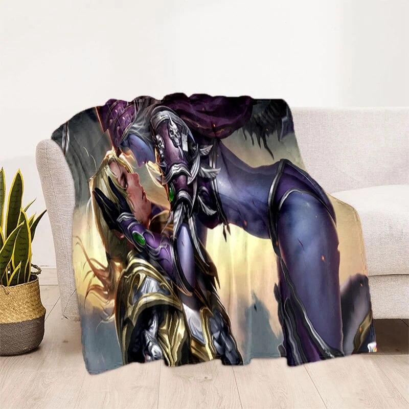 World of Warcraft Pattern Oversized Manta Sofa Bed Cover Soft and Hairy Blanket Plaid Soft Warm Flannel Throw Blankets Fans Gift