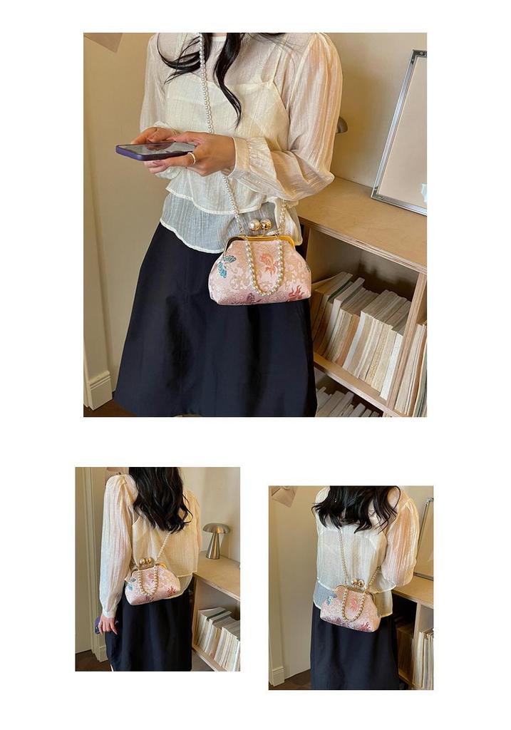 2026 Pearl-Embellished Qipao-Style Handheld & Crossbody Embroidered Bag