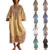 Boho Stil V-Ausschnitt Lässiges Kurzarm Maxikleid mit Print Lockerer Schnitt Leichtes Sommerkleid für Damen
