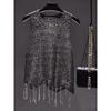 Sequin Round Neck Loose Loose Loose Top Sequin Round Neck Sleeveless Loose Tops