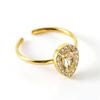 Neuer Live Verstellbarer Tropfenform Damen Goldring Vielseitiger 18k Edelstahlring