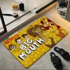 Cartoon B-Big M-Mouth Floor Mat Soft Flannel Floor Mat  Suitable for Entryways, Living Rooms, Bedrooms, and Bathrooms