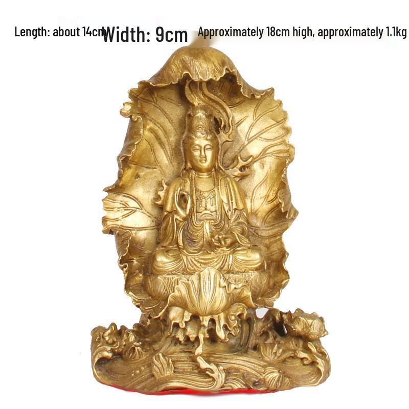 Bronze Lotus Leaf Guanyin Ornament Craftsmanship