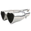 Heart-shaped Car Exhaust Tail Pipe Muffler Stainless Steel Double-row Outlet Muffler Tip Pipe Tail Throat Universal