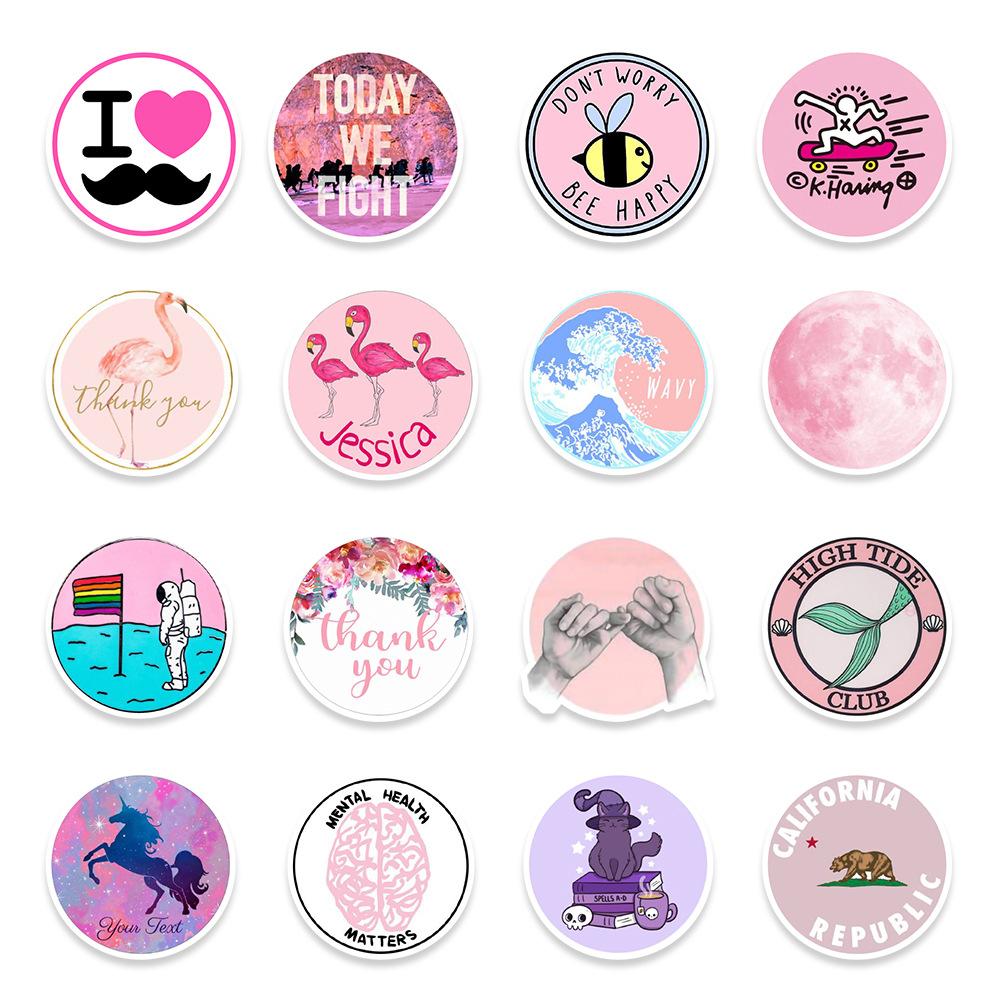 103 pink girl heart graffiti stickers children cartoon pattern room decoration stickers PVC self-adhesive