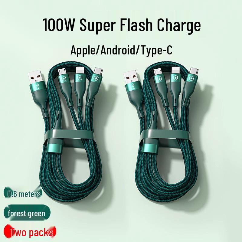 Universal Fast Charging 3-in-1 Multi-Head Cable for Car and Phone