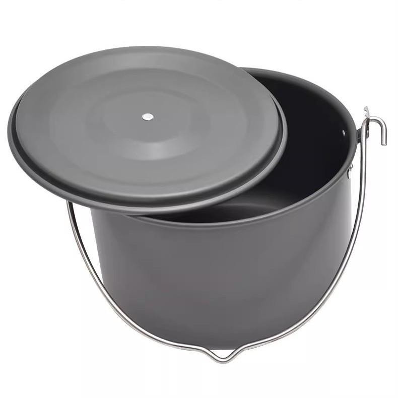 8L Ultra-Light Aluminum Hanging Pot for Camping & Cooking