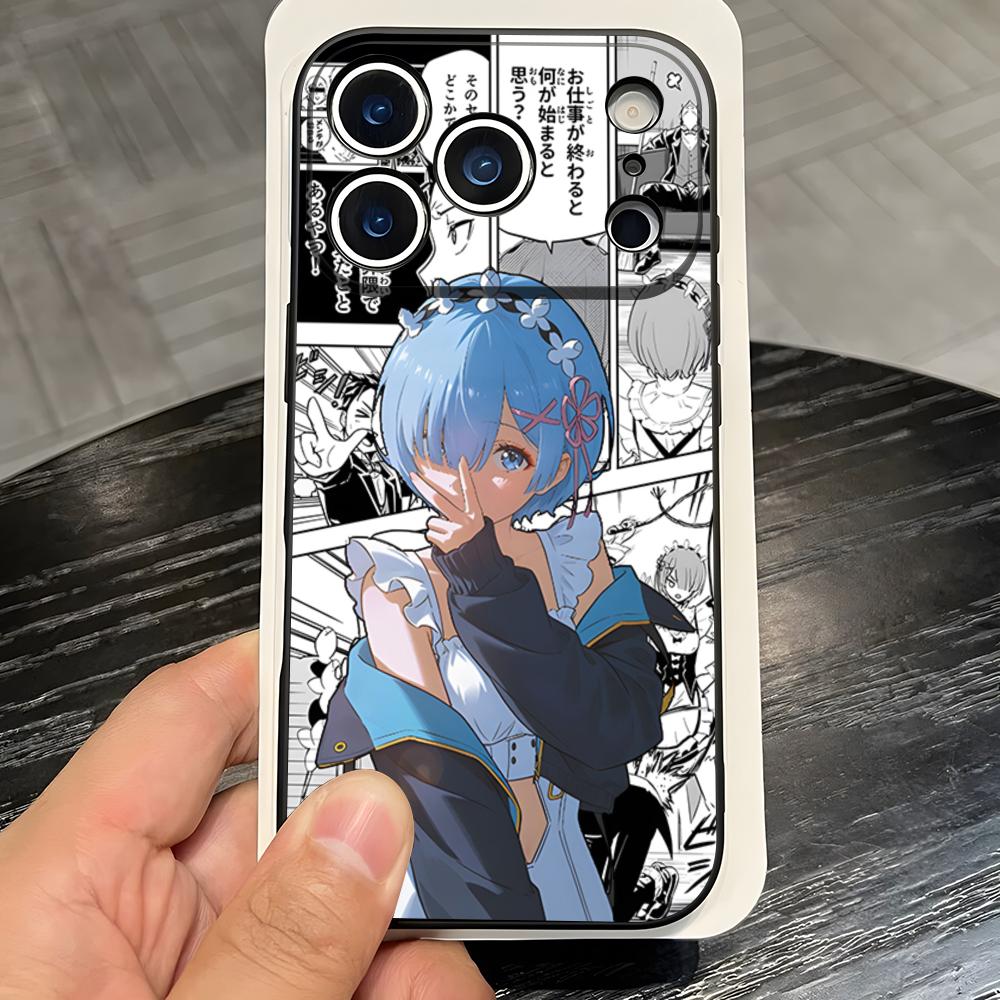 Anime Re Zero Rem Phone Case For IPhone 17 Pro Max 16 15 14 Pro Max 13 11 X Xs Xr 8 7Plus Silicone Cover
