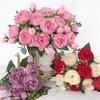 9 Heads Simulated Silk Peony Artificial Flowers Bouquet Home Wedding Decoration CDN