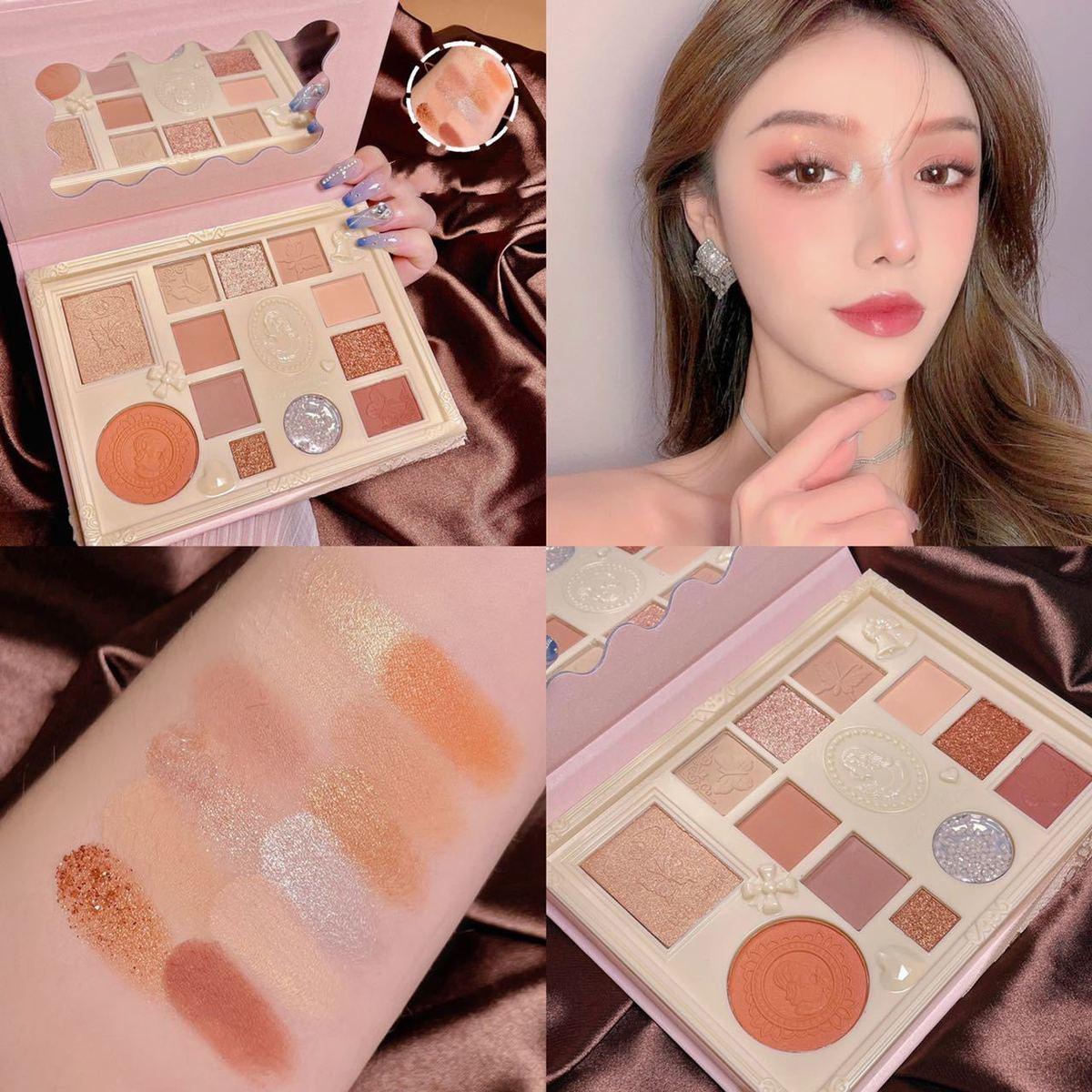 

Палитра теней для век MUGE LEEN, румяна и тени для век, многоцветная палетка теней для век «три в одном»