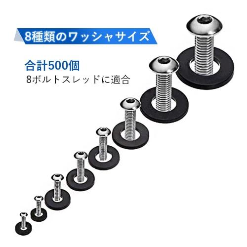 Solxion Nylon Flat Washers, M2-M10 (M2 M2.5 M3 M4 M5 M6 M8 M10) Repair Kit, 500-Piece Set, Nylon Insulated, Waterproof Flat Washers, Convenient for Re