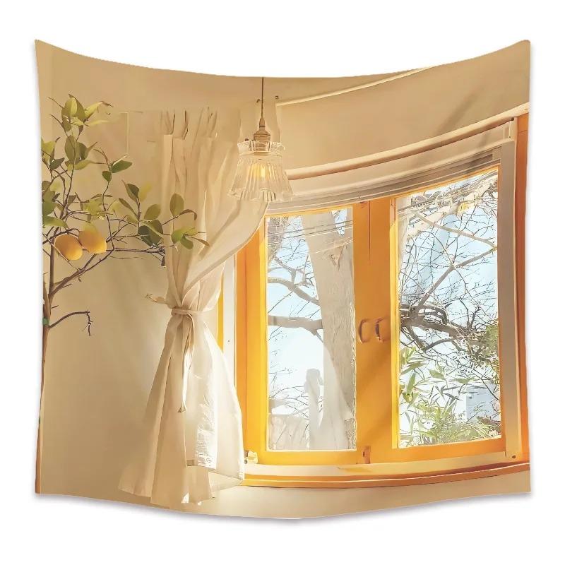 Window Scenery Background Hanging Cloth Bedroom Living Room Tapestry Home Wall Decoration Tapestry