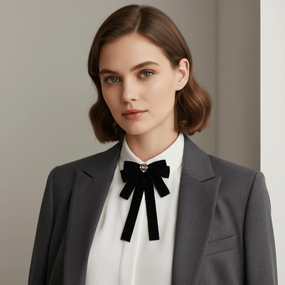 Velvet Black Ribbon Pin Beads Funerals Memorial Pin Sparkling Ribbon Badge Brooch Men