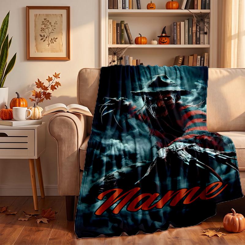 Freddy Krueger Custom Flannel Blankets Soft Warm Cozy Throws for Home Decor Holiday Gifts