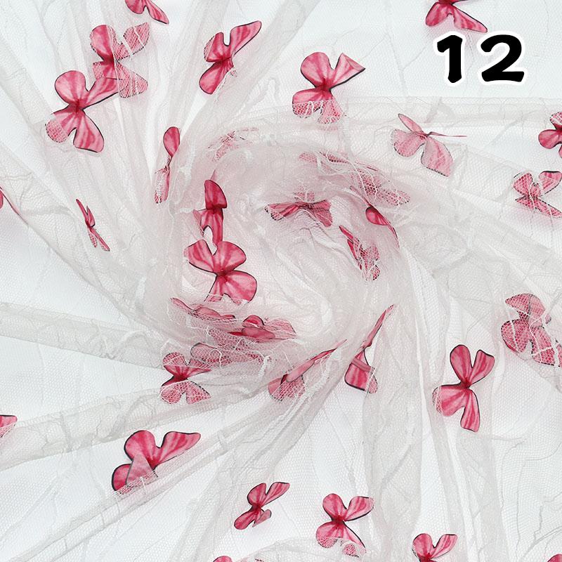 

Кружево с вышивкой бабочками, сетчатая ткань из тюля для свадебного платья, прозрачный материал для свадебного платья, ручная работа, шитье своими руками, мягкая ткань из тюля 50X150cm