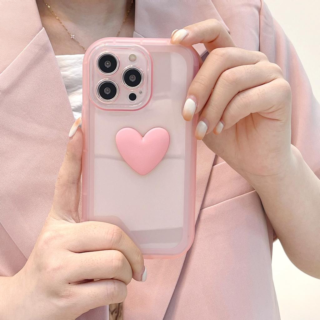 Applicable To IPhone13 Protector Case Love Girl Heart Candy Color Simple Transparent Apple 14PROMAX Mobile Case