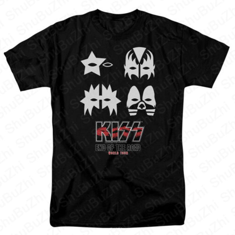 KISS Hiss Cat Parody Funny Tshirts Rock Meow Group Men T Shirt KISS Rock Roll Man Cotton T-Shirt Drop Shipping