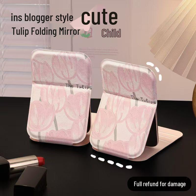 Prenosné skladacie mini zrkadlo na make-up: Kompaktné kozmetické zrkadlo pre ženy