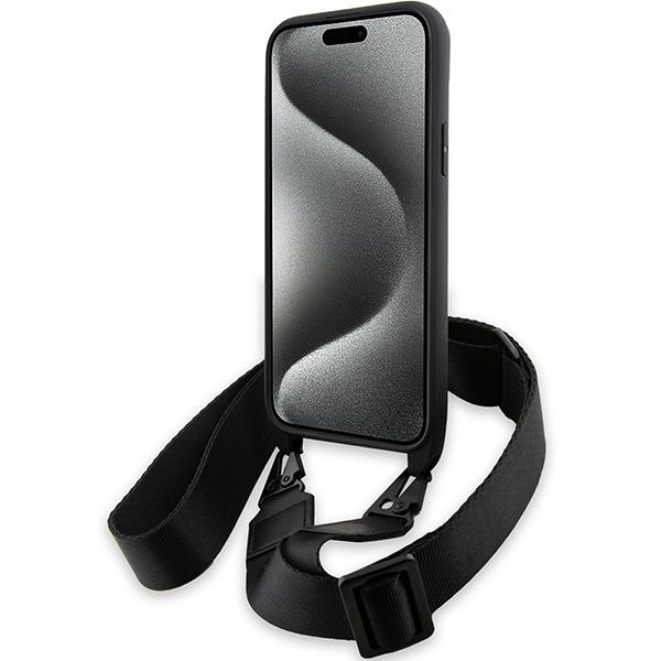 Bmw Bmhcp15S23Psvtk Iphone 15 / 14 / 13 Czarny/Black Hardcase M Edition Carbon Tricolor Lines & Strap