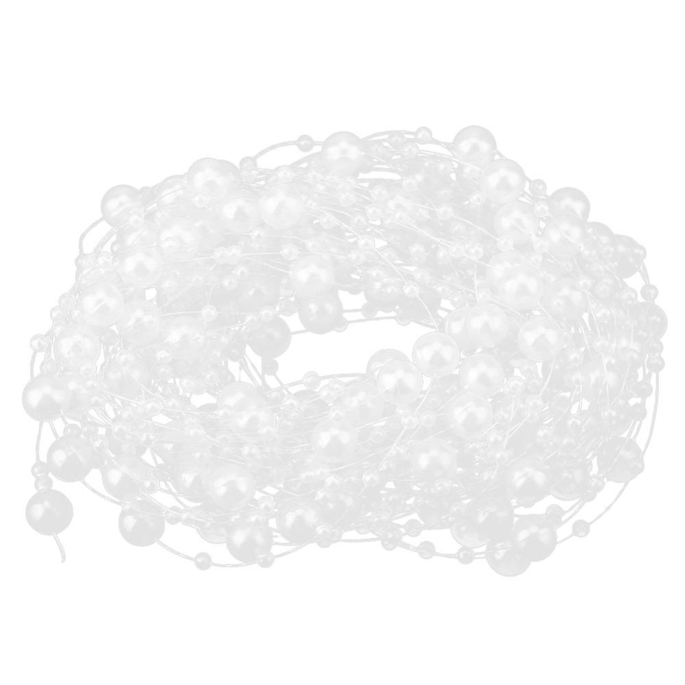 Garlands 10M Fishing Thread Pearls 3+8mm Plastic Pearl Beaded Chain Artificial Pearls Beads Bridal Bouquet