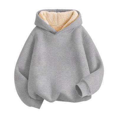 Winter Fleece Hoodies Boys Thicken Warm Sweatshirt Casual Loose Pullover Kids Solid Coat Tops 4-12 Years Children Clothes