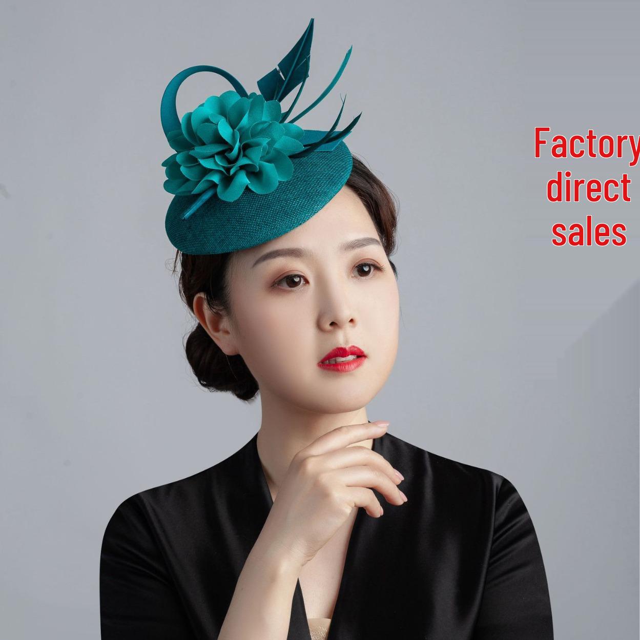 

Головной убор из перьев и льна для чаепитий, выпускных вечеров и скачек чирковый