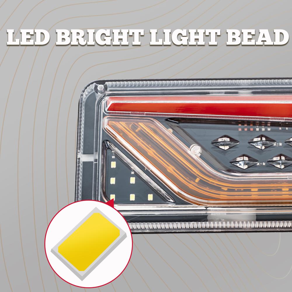 Truck LED Tail Light 2PCS Waterproof 12V 24V Rear Lamp Stop Reverse Safety Indicator Fog Lights for Trailer Truck Car Taillights