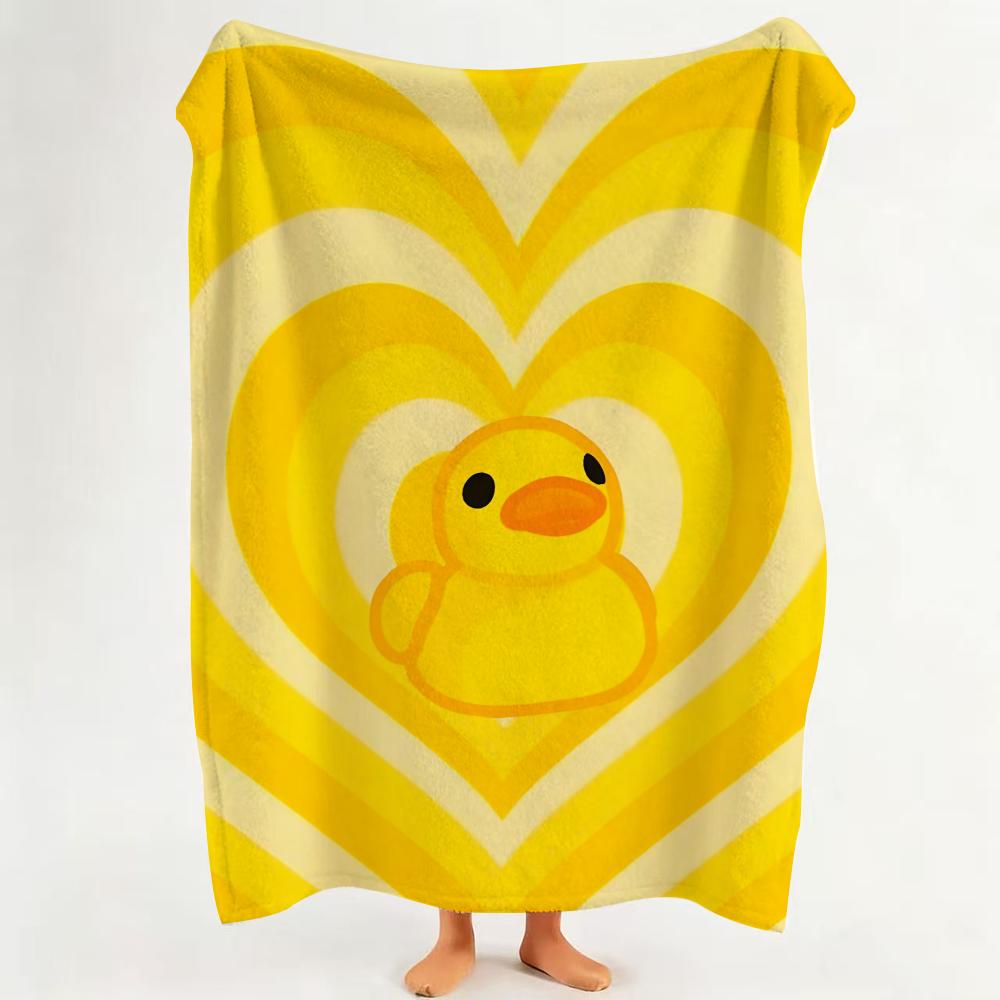 Toy Y Yellow R Rubber D Duck Throw Flannel Throw Blanket Suitable for Sofa Living Room Bedroom