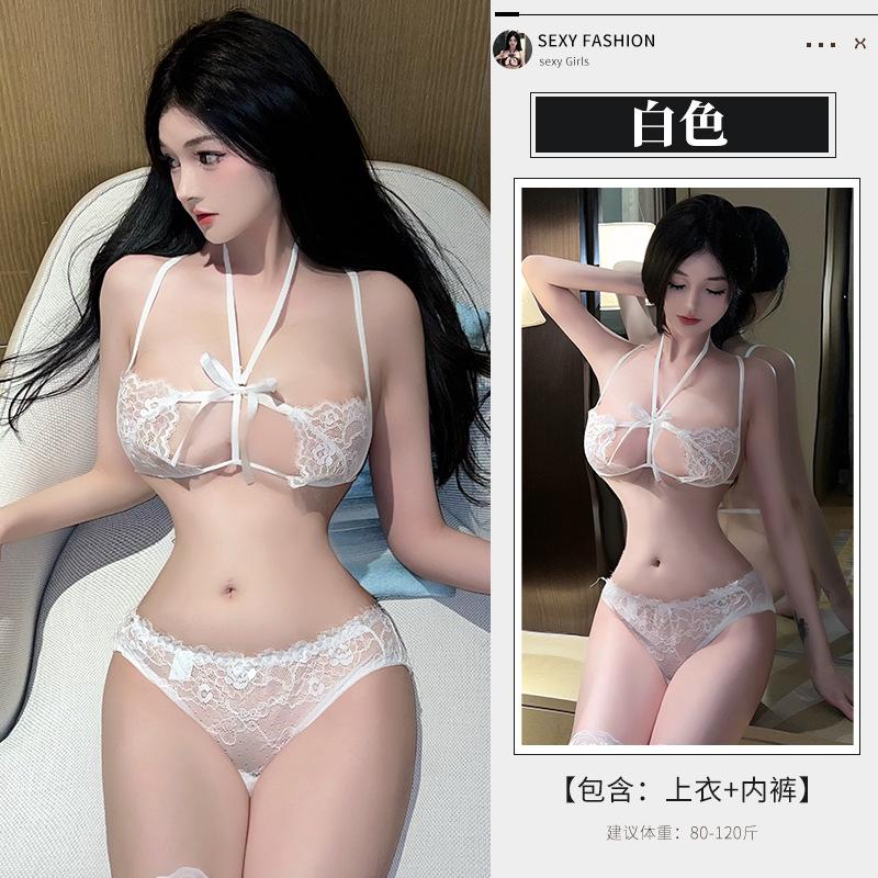 Sexunterwäsche sexy Spitze hohle Perspektive Unterwäsche durchscheinende Brustumschlingung Leidenschaft Dreipunktanzug