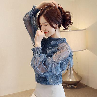 Trendy Lace Chiffon Blouse - Women's 2025 Spring/Summer Fairy Style, Long Sleeve, Versatile Fashion Shirt