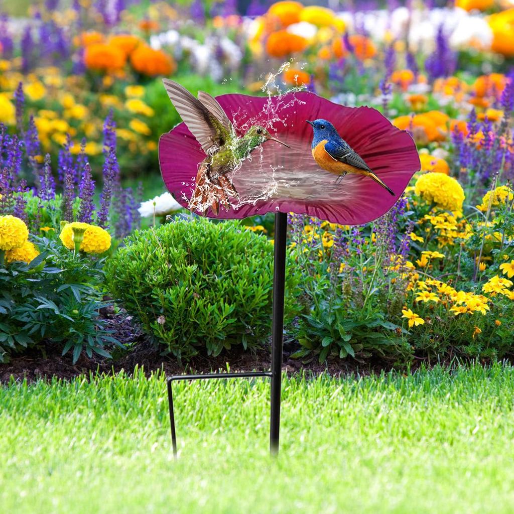 Bird Bath for Outdoors Garden Removeable Stand Bird Bath Bowl with Garden Stake for Courtyard Outdoor Garden Patio Yard Decor