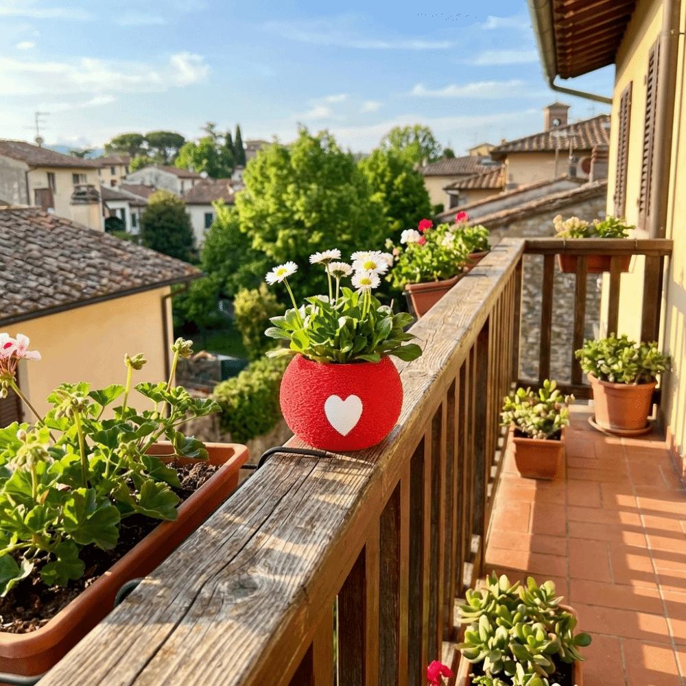 Plastic Mini Succulent Pots Heart Pattern Eco-Friendly Planter Green Onion Pots Office