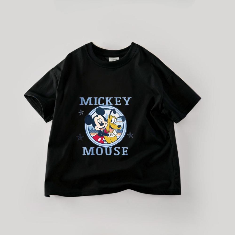 Boutique Children's Tshirts Summer Cartoon Mickey Short Sleeve Tees Tops  Casual Kids Boys Clothes Cartoon T-shirt